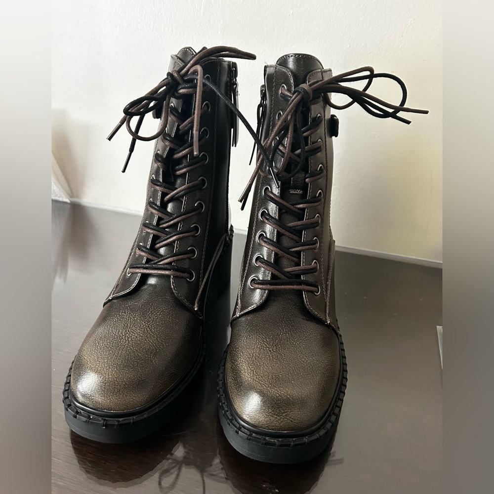New Zodiac Dark Brown Combat Boots